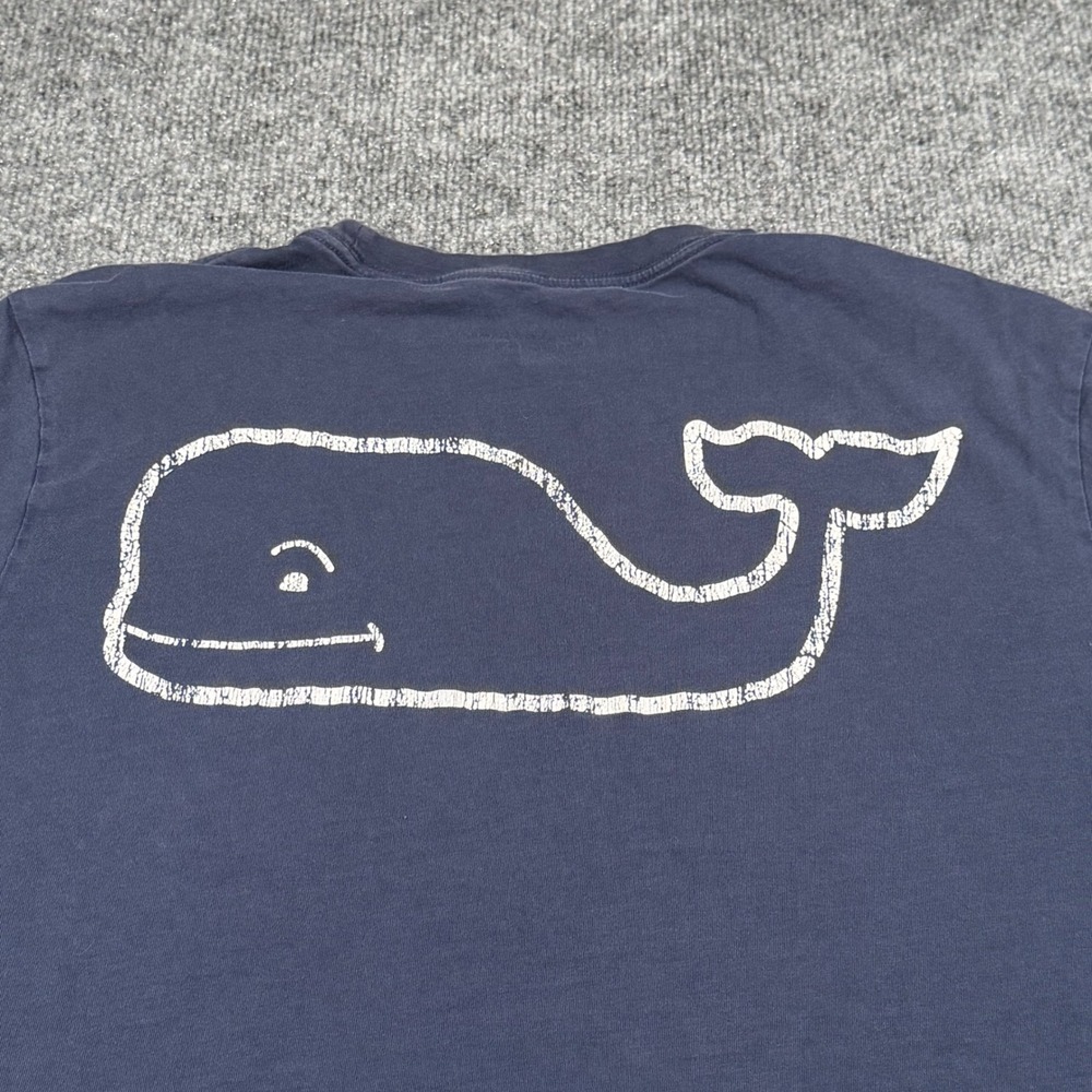 Vineyard Vines Mens Navy Blue Short Sleeve Pocket T-Shirt Whale Logo Small